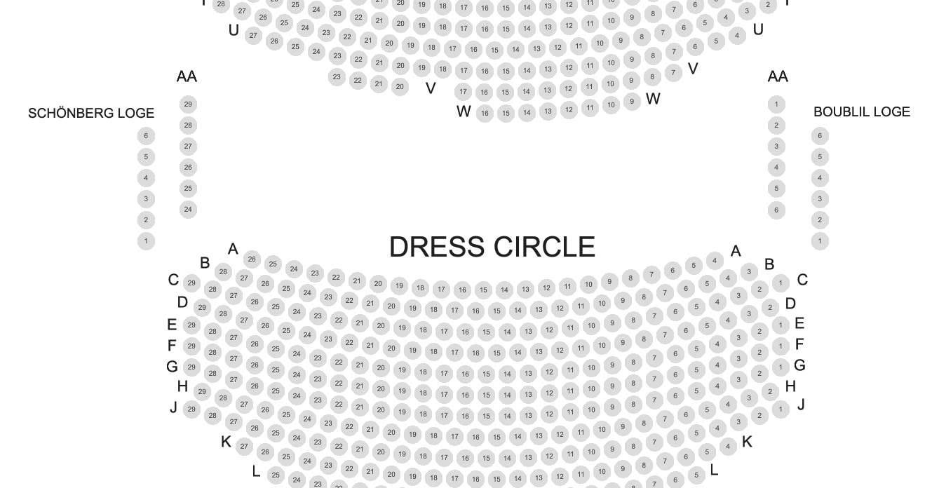 Plan de salle du théâtre Sondheim